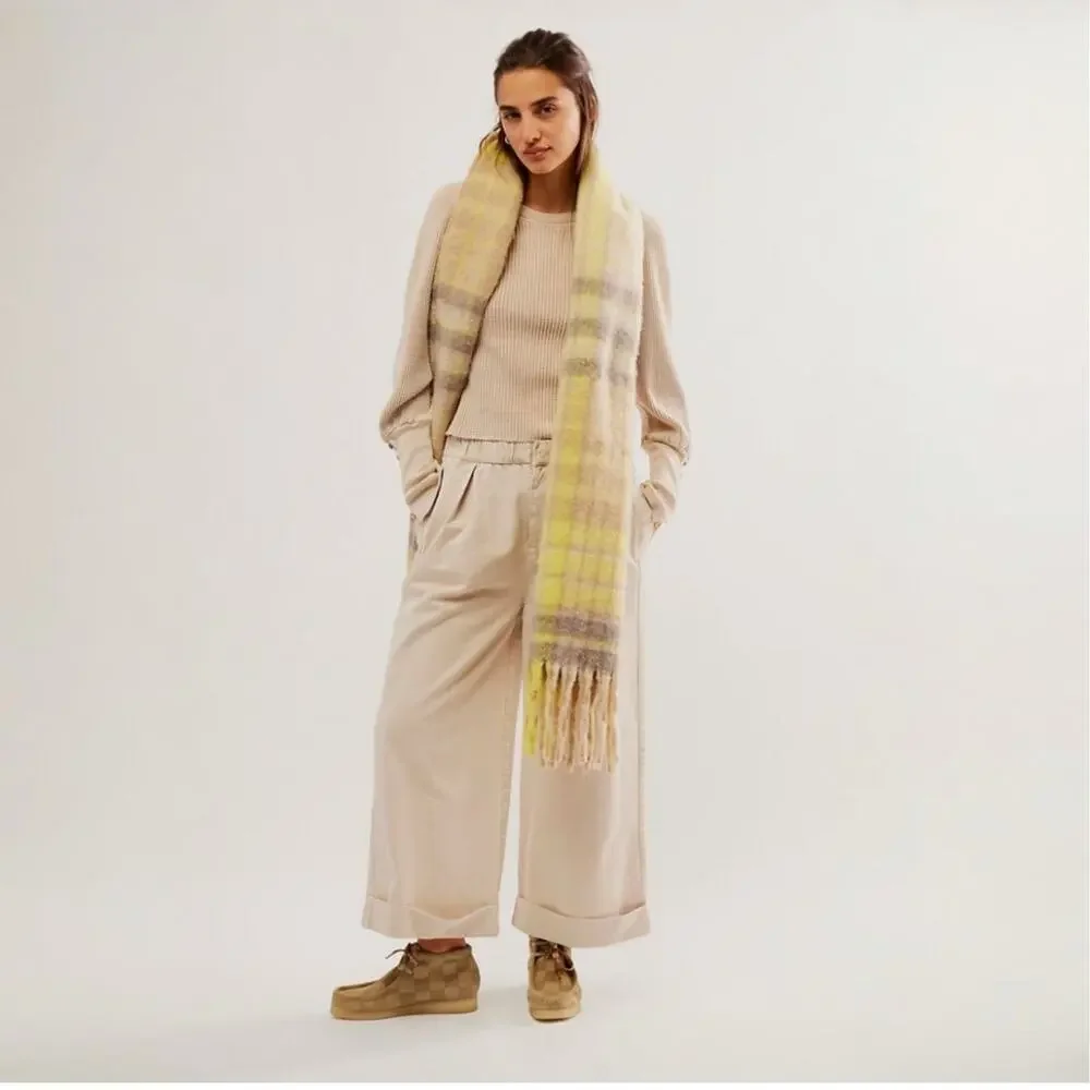 Free People After Love Cuff Tan Baggy Pants - Size L